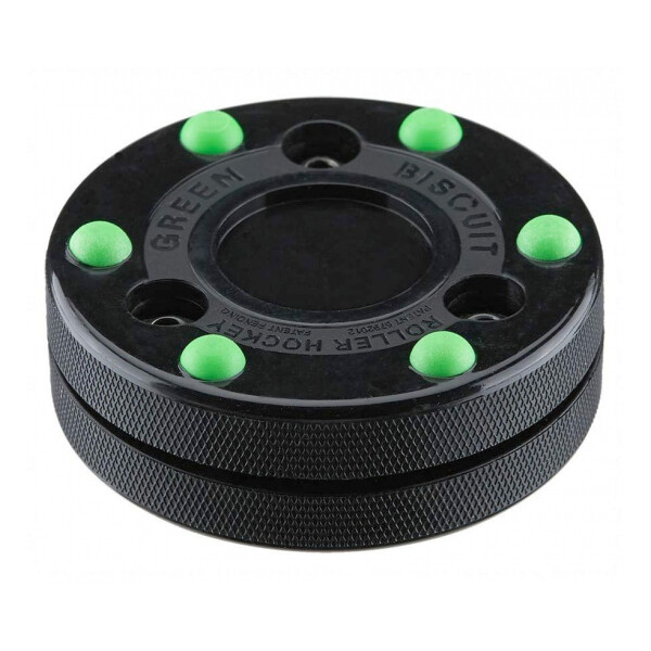 Green Biscuit Roller Hockey Puck  -  schwarz