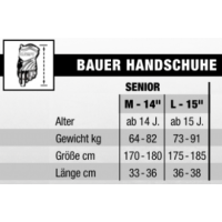 BAUER Handschuh Vapor FLY40 - Sr. 14.0 bkw